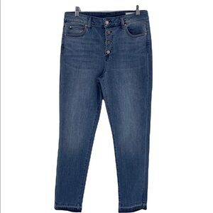 Vince Camuto button fly Frayed skinny Jeans Size 30